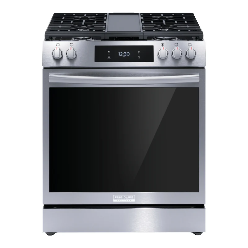 Cuisinière au gaz 30 po, 6,0 pi³ Inox avec Convection totale, Air Fry et plaque de cuisson intégrée