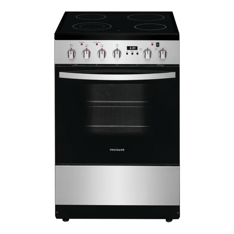 Cuisinière électrique 24 po, 1,9 pi³ Inox avec vitrocéramique et Convection à ventilateur