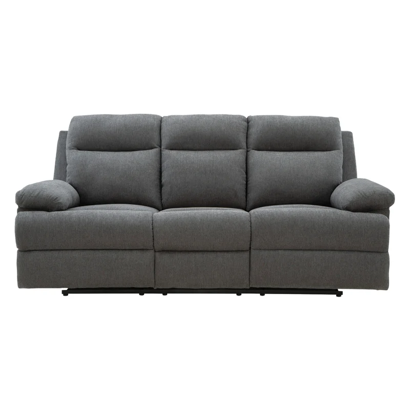 Sofa inclinable en tissu chenille gris charcoal avec table centrale rabattable - Side-Swipe