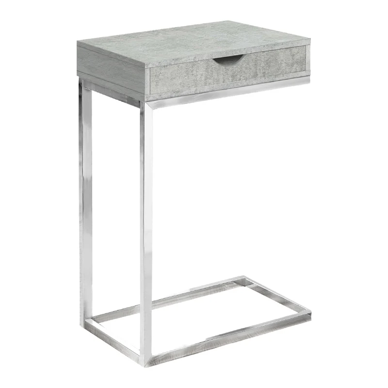 Table d'appoint en MDF/stratifié et métal chromé - I 3236-3254-3373