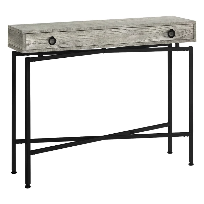 Table console en MDF/stratifié et métal noir avec 1 grand tiroir - I 3453-3454-3455