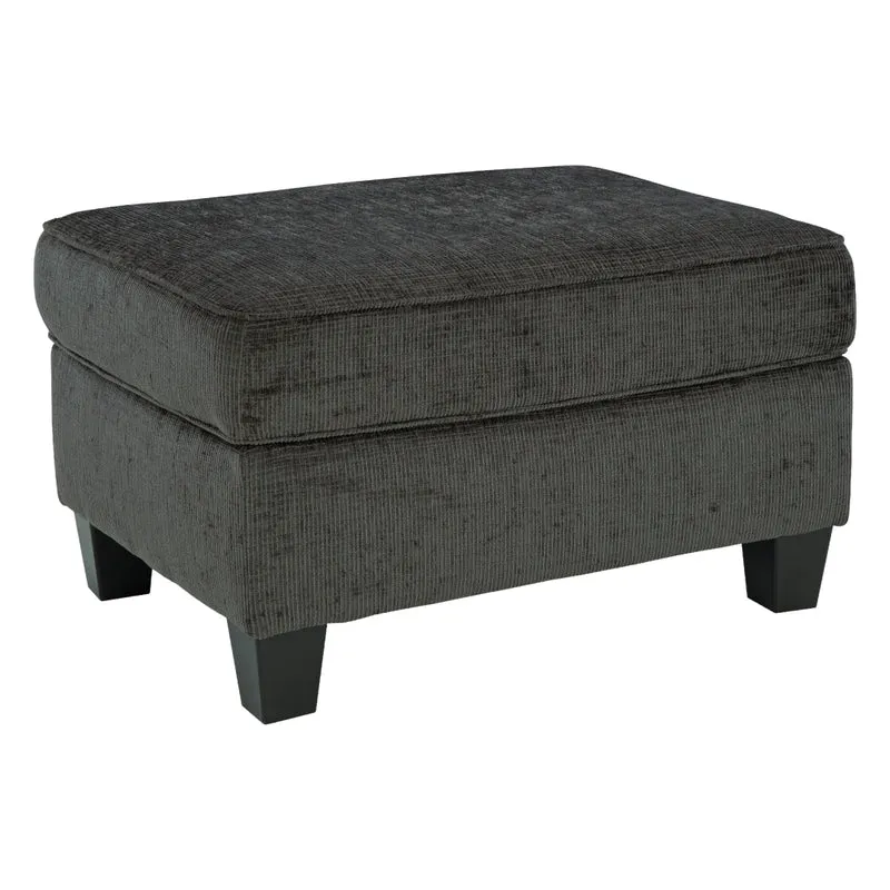 Ottoman en tissu noir - Erinslane