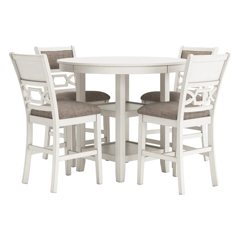 Ensemble de salle à manger avec 4 tabourets d'une assise rembourrée - Erinberg