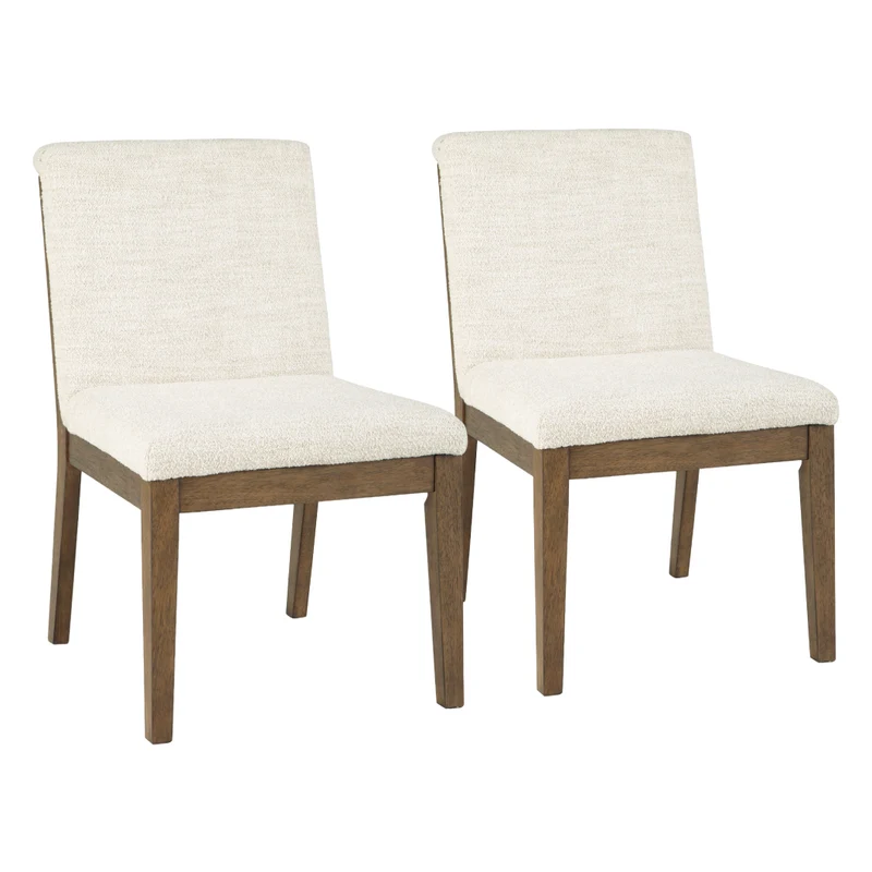 Ensemble de 2 chaises de salle à manger rembourrées en tissu beige - Baskinger