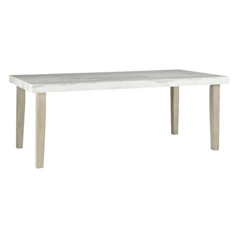 Table de salle à manger rectangulaire en faux marbre gris pâle - Larawyn