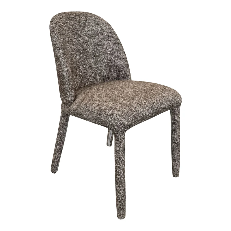 Chaise de salle à manger rembourrée en tissu brun - Kiara