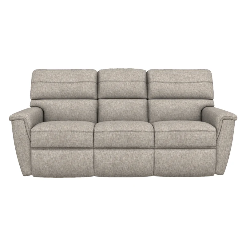 Sofa inclinable motorisé en tissu beige avec télécommandes sans fil - Ava Motion