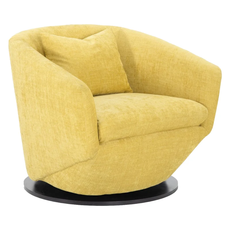 Fauteuil pivotant en tissu jaune - Odyssey