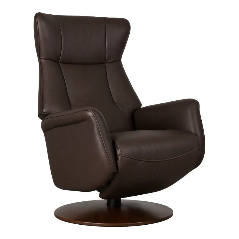 Fauteuil inclinable motorisé en cuir brun foncé - Q31