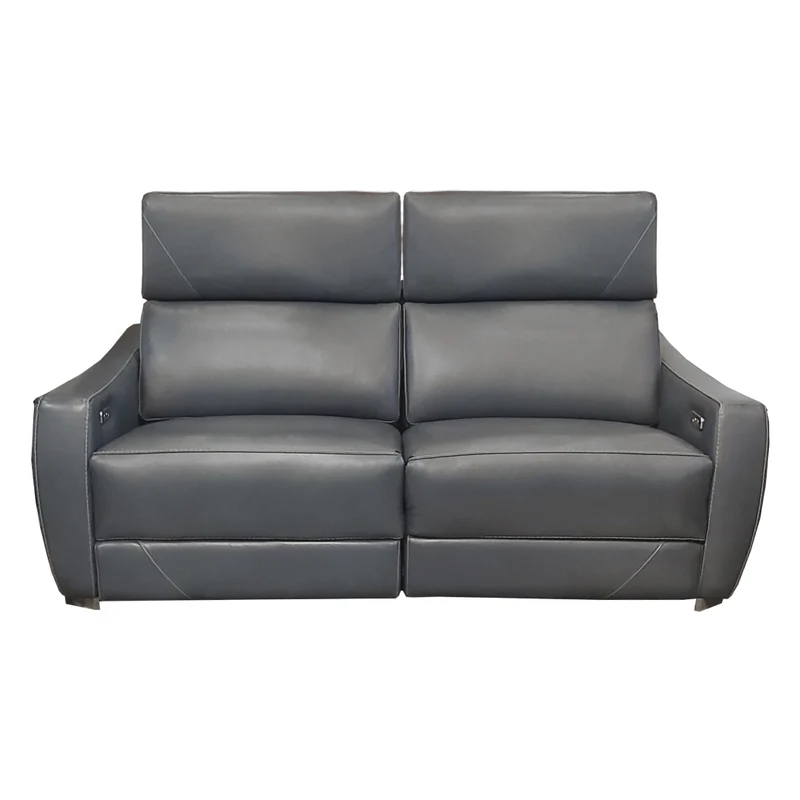 Sofa condo inclinable motorisé en cuir gris - 3447