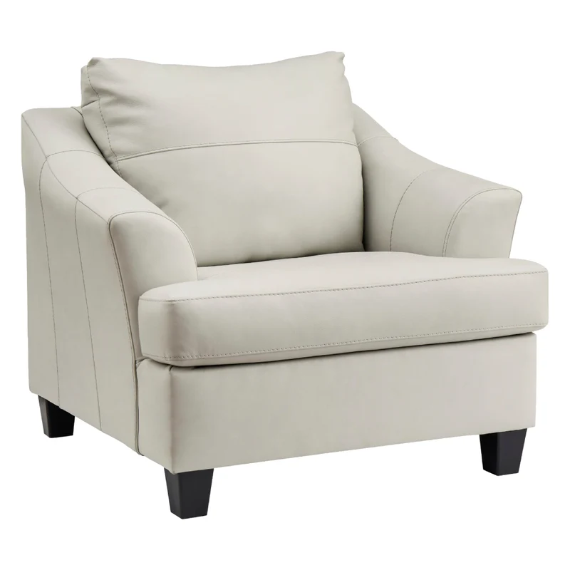 Fauteuil en cuir blanc coconut - Genoa