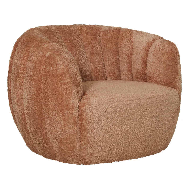 Fauteuil pivotant et inclinable en tissu orangé - Jules