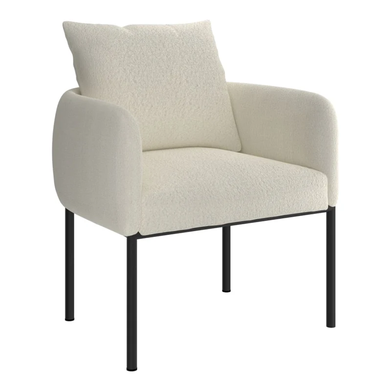 Fauteuil d'appoint en tissu crème - Zana