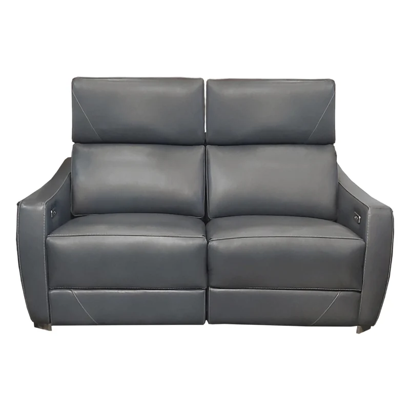 Causeuse inclinable motorisée en cuir gris - 3447