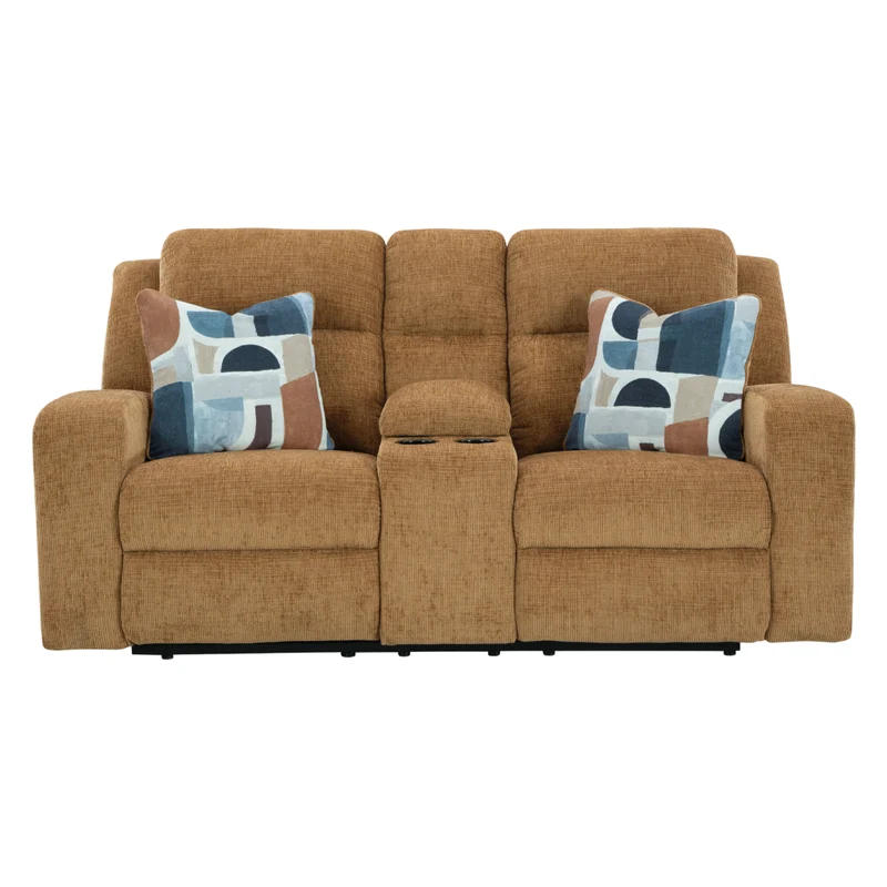 Causeuse inclinable en tissu avec console et coussins - Kanlow