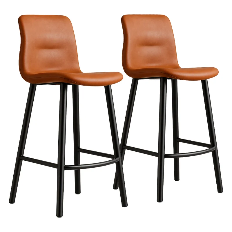 Ensemble de 2 tabourets de comptoir aspect cuir tan - Cozy