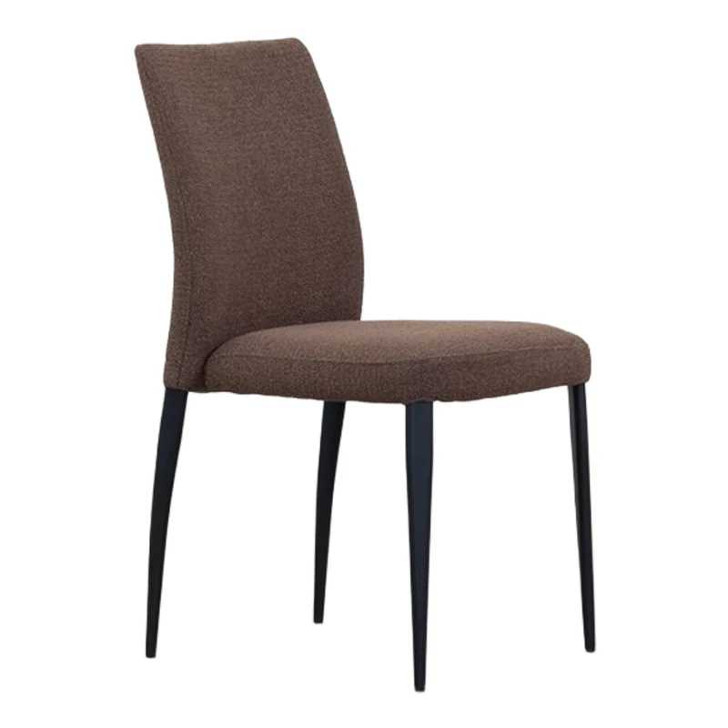 Chaise de salle à manger rembourrée en tissu brun - Denny