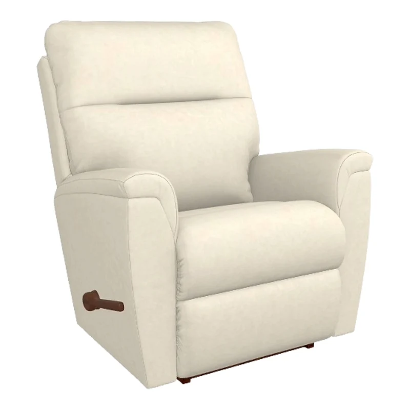 Fauteuil berçant et inclinable en cuir beige pâle - Norton