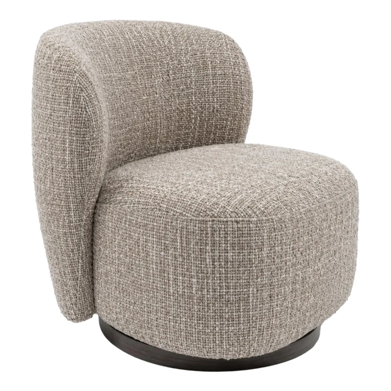 Fauteuil d'appoint pivotant en tissu et aspect cuir - Noah