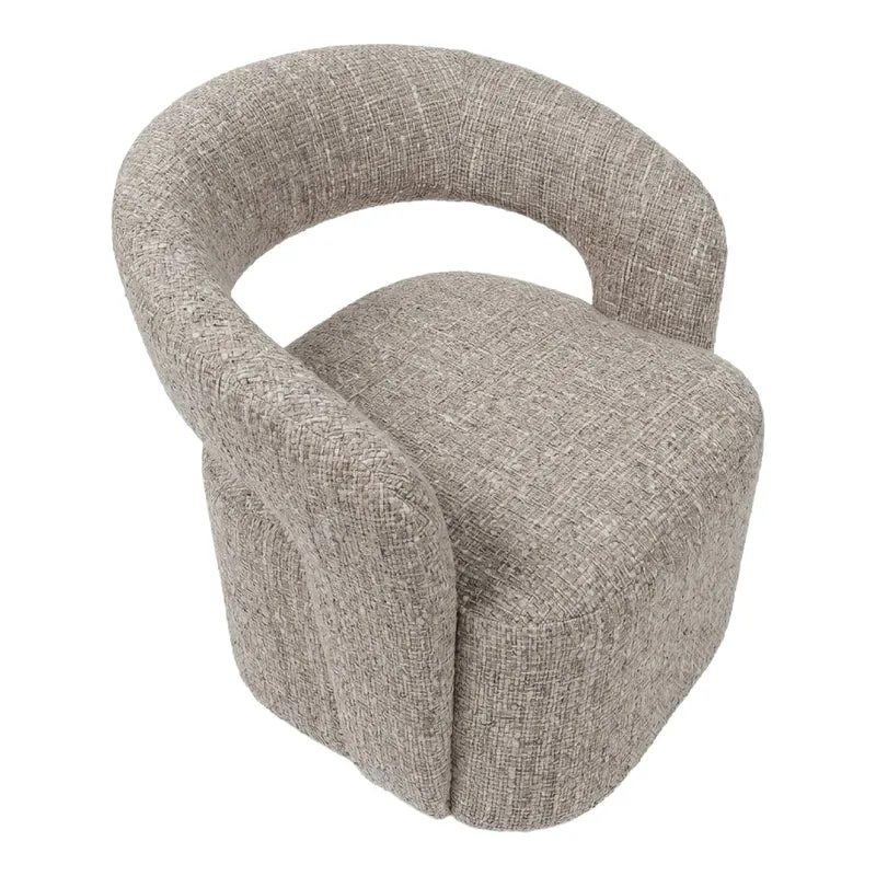 Fauteuil d'appoint pivotant en tissu et aspect cuir - Liam