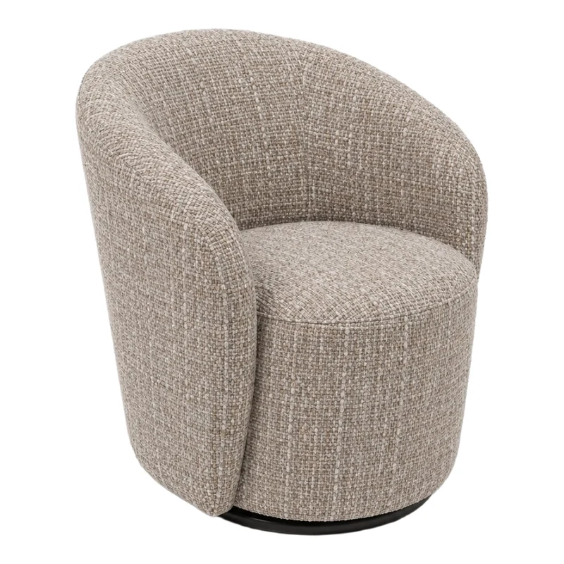 Fauteuil d'appoint pivotant en tissu et aspect cuir - Luka