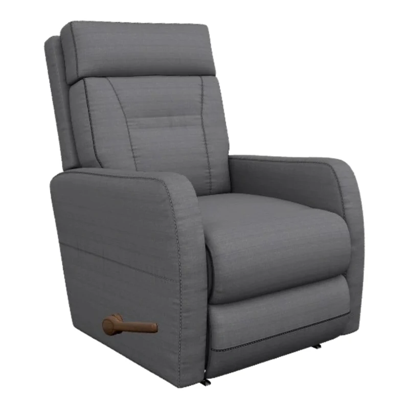 Fauteuil berçant et inclinable en tissu gris - Lennon