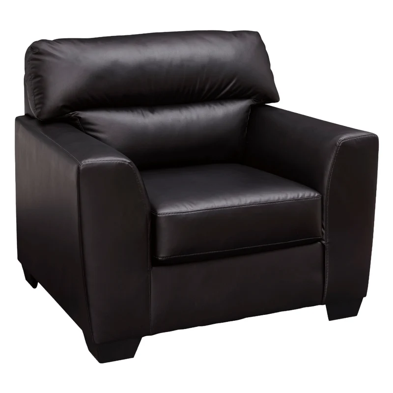 Fauteuil aspect cuir noir - Glennbre