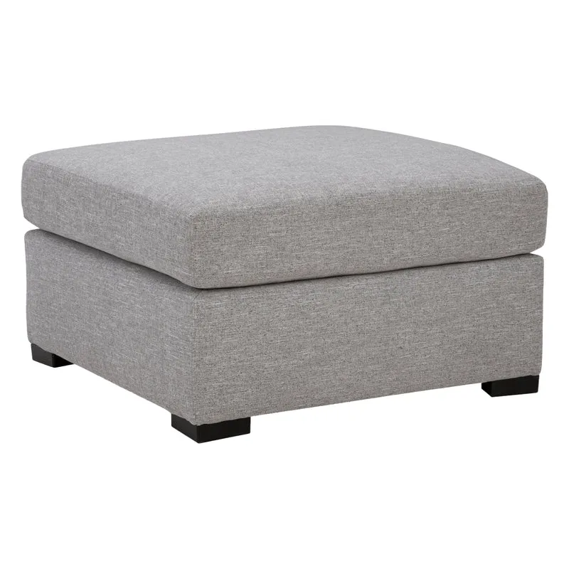 Ottoman surdimensionné en tissu gris étain - UrbanCrest