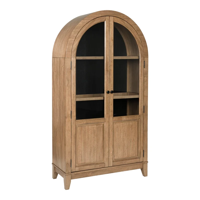 Armoire d'appoint en bois/placage avec 2 portes vitrées - Dagandale