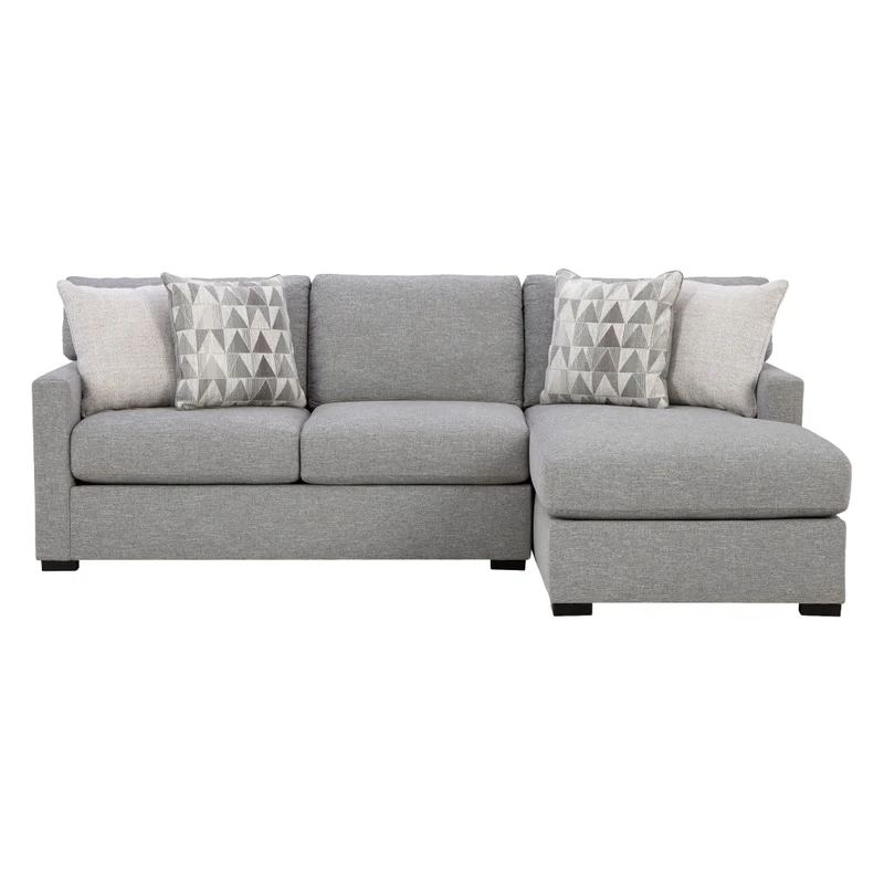 Sectionnel 2 pièces en tissu gris étain avec chaise longue - UrbanCrest