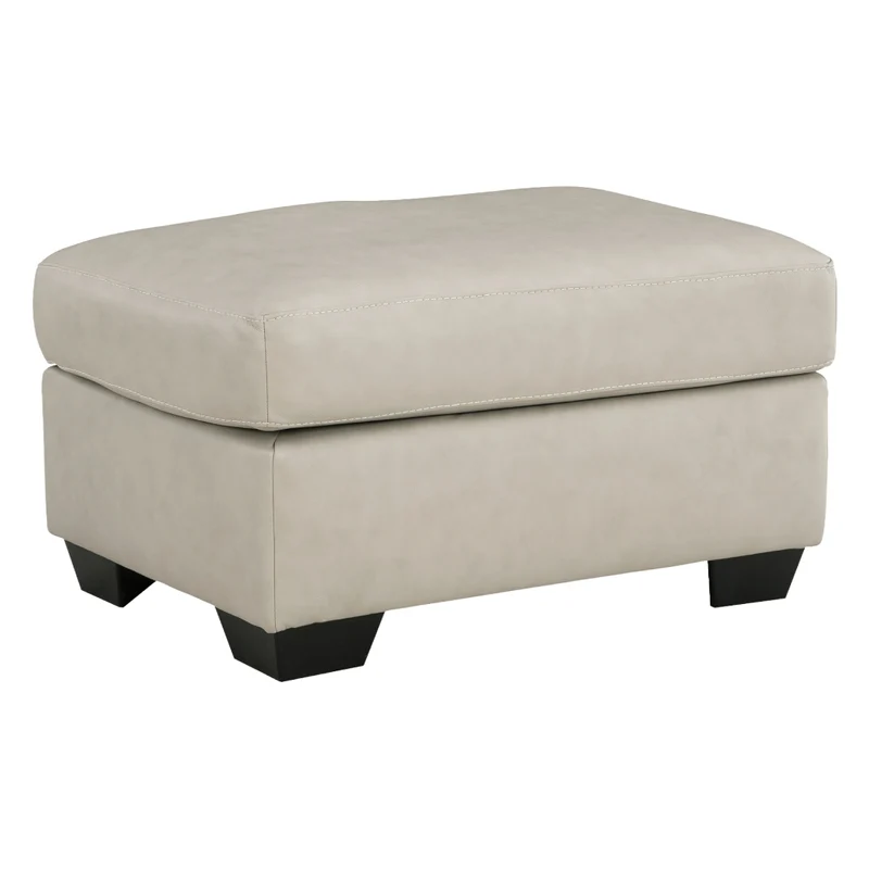 Ottoman en cuir beige pâle - Santorine