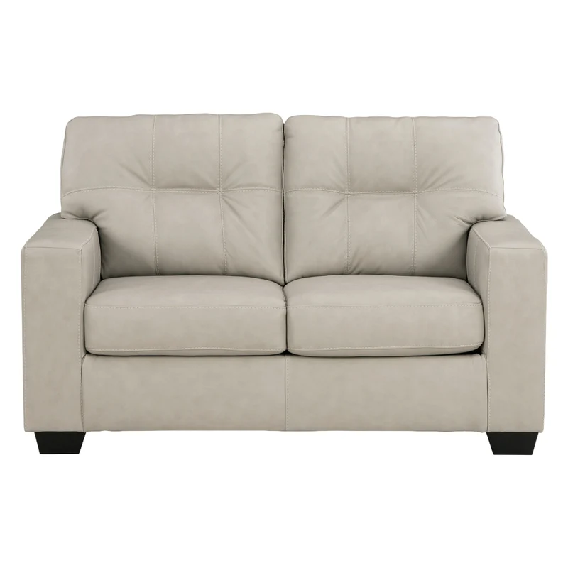 Causeuse en cuir beige pâle - Santorine