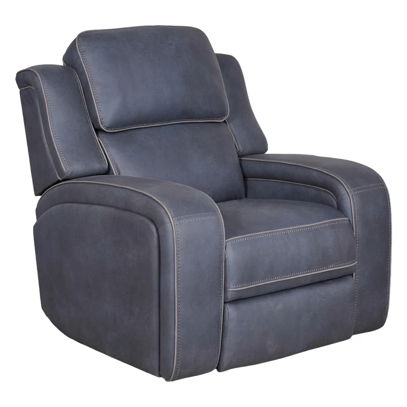 Fauteuil inclinable motorisé zéro gravité aspect cuir bleu marine - K2250