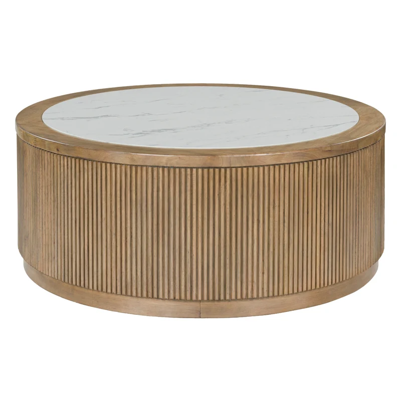 Table basse en mélamine/bois brun clair - Camdill