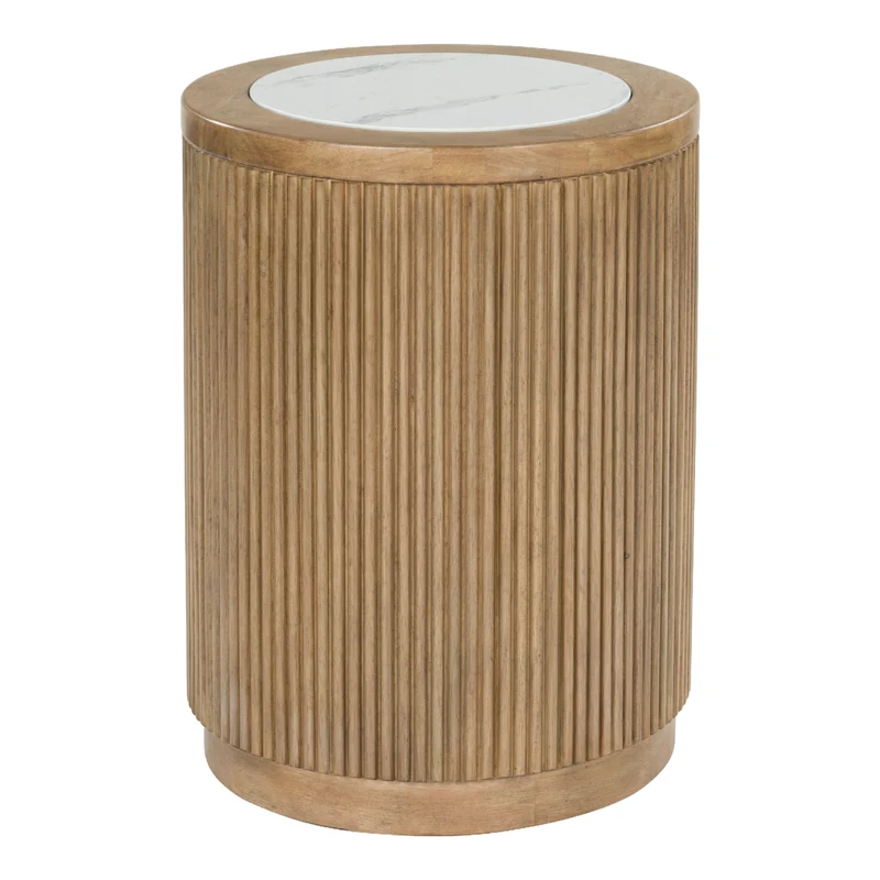 Table de bout en mélamine/bois brun clair - Camdill