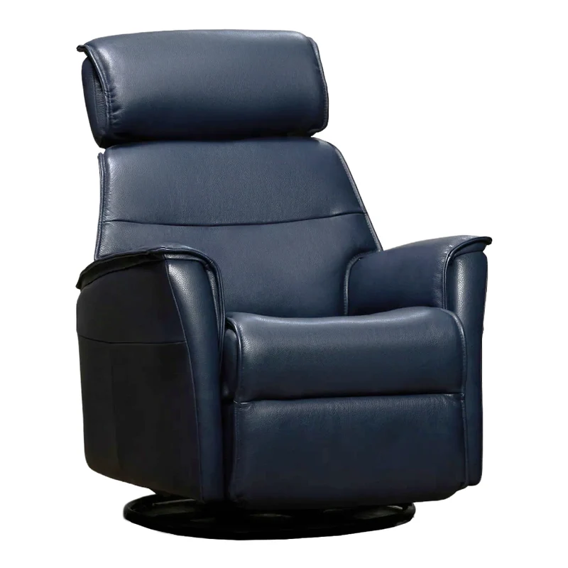 Fauteuil berçant, pivotant et inclinable motorisé en cuir - 901