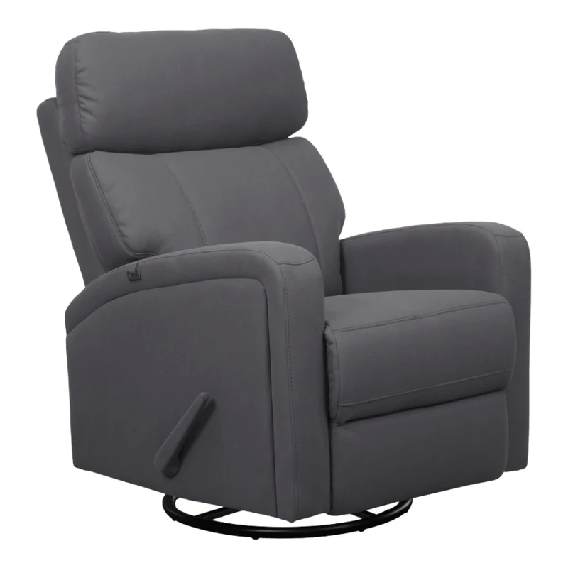 Fauteuil berçant, pivotant et inclinable en tissu gris - Bordeaux