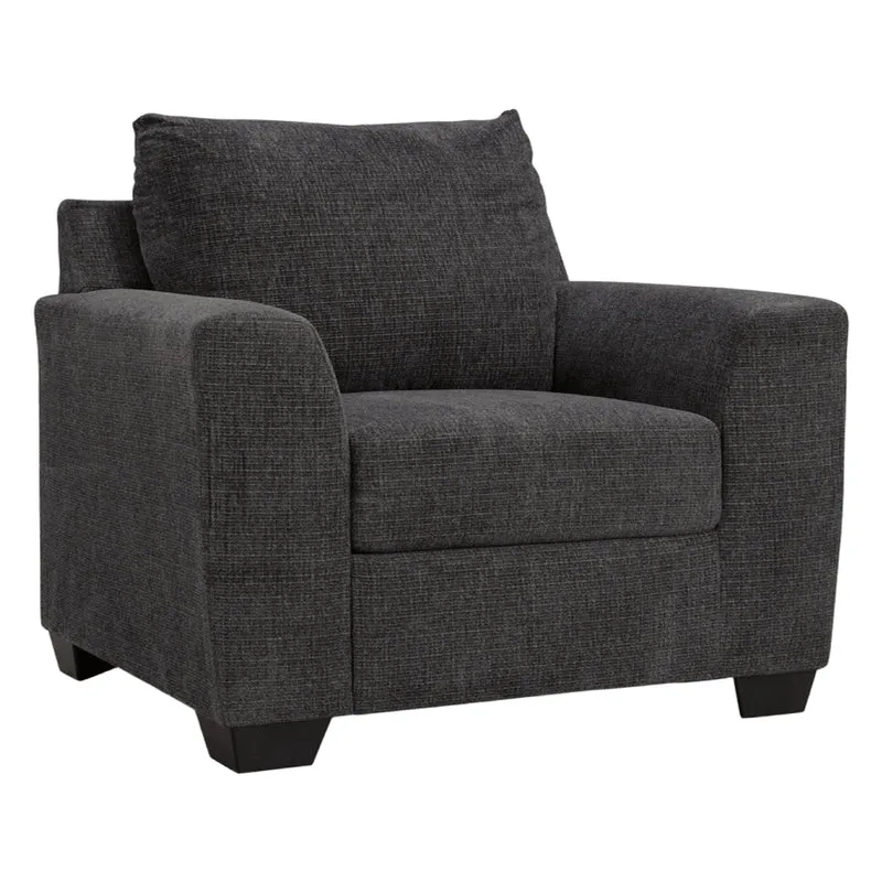 Fauteuil en tissu noir ébène - Loreo