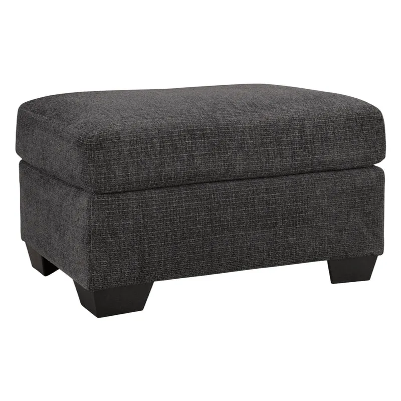 Ottoman en tissu noir ébène - Loreo