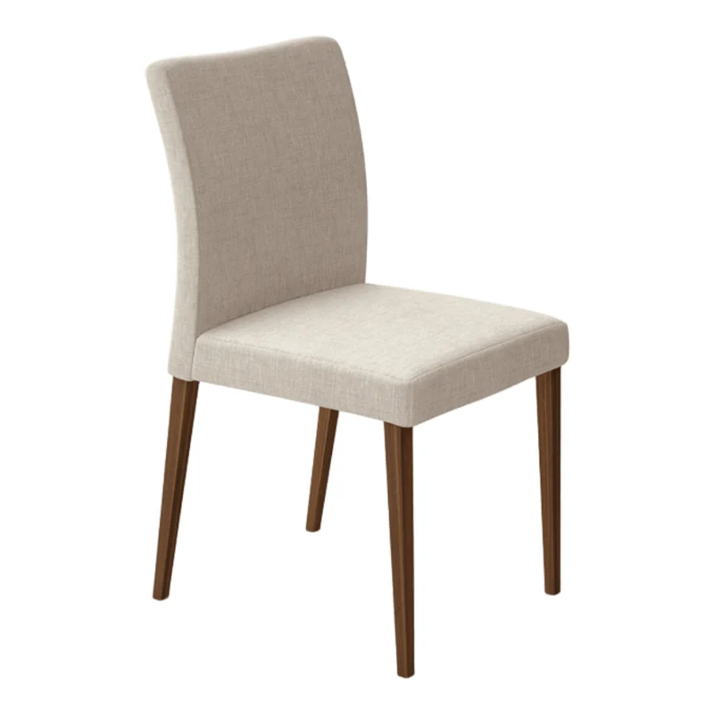 Chaise de salle à manger rembourrée en tissu beige - Cindi