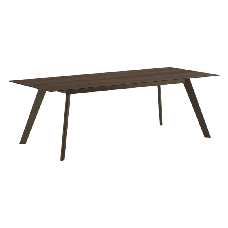 Table de salle à manger rectangulaire en bois de noyer foncé - Maggi