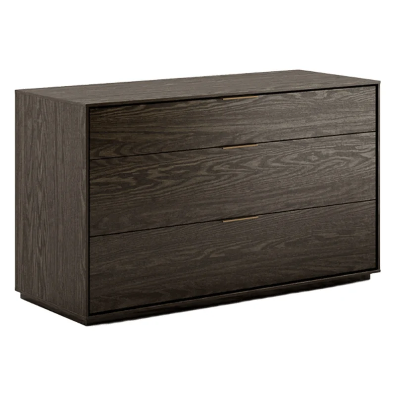 Bureau à 3 tiroirs en bois de noyer foncé - Amelia