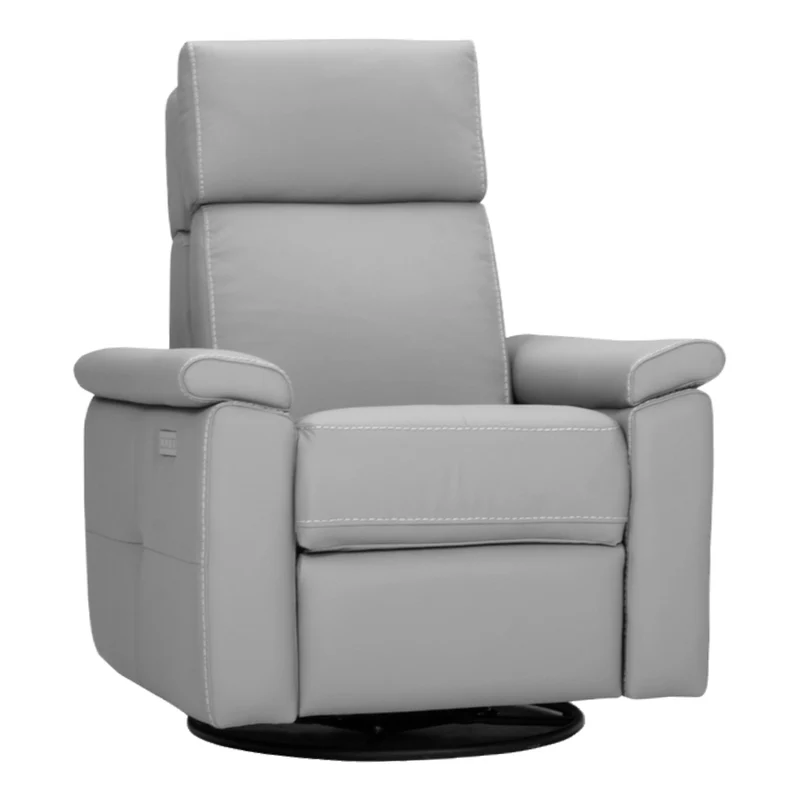 Fauteuil berçant, pivotant et inclinable motorisé en cuir - London
