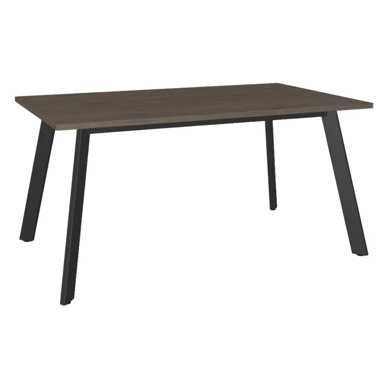 Table de salle à manger rectangulaire en mélamine brun grisâtre - Lydia