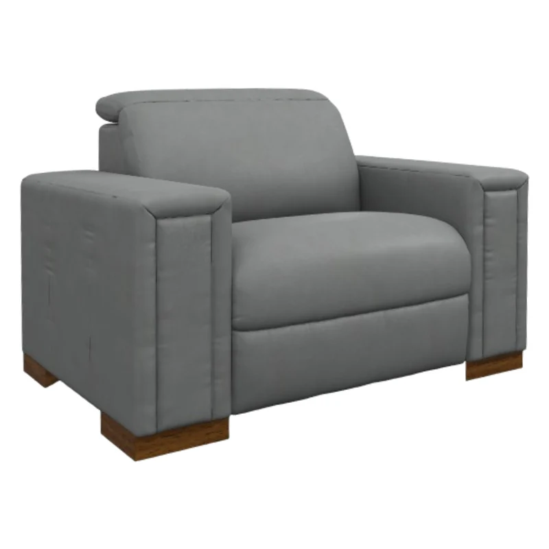 Fauteuil inclinable motorisé zéro gravité en cuir gris avec port USB intégré - Armitage