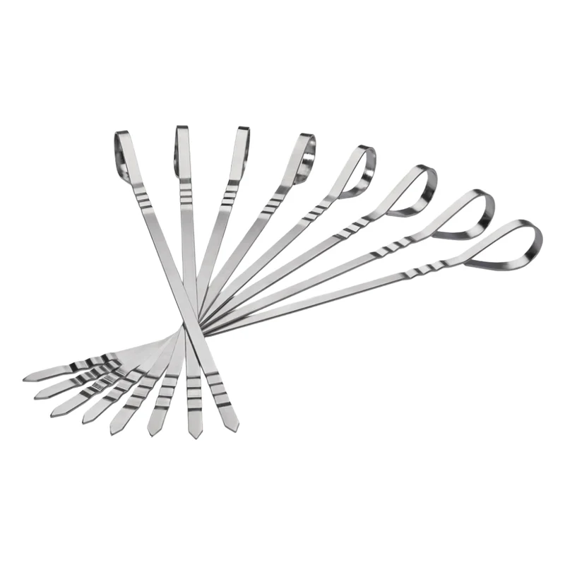 Ensemble de 8 brochettes multifonctionnelles en acier inoxydable