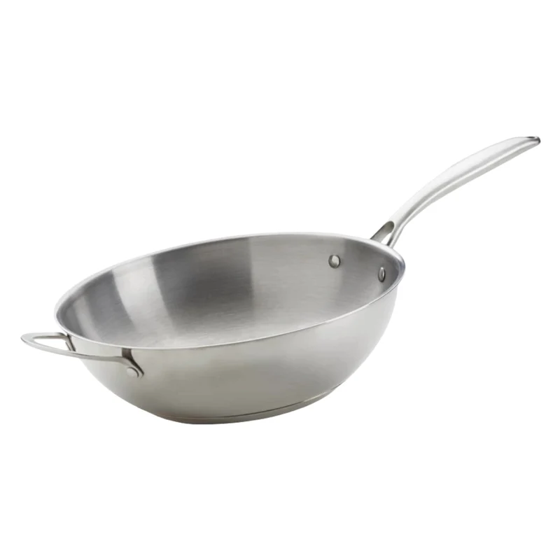 Wok en acier inoxydable 12 po