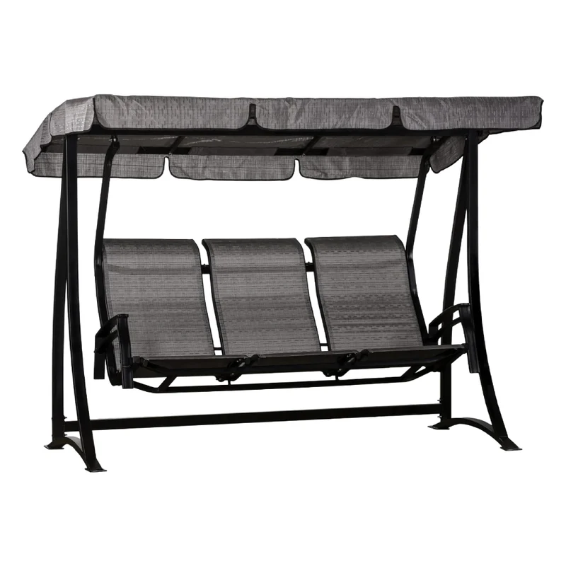 Balancelle 3 places en tissu avec une structure en aluminium - Kaza