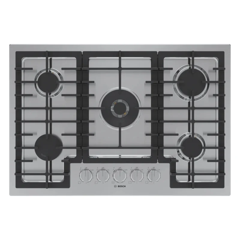 Plaque de cuisson au gaz 30 po, Inox avec 5 brûleurs avec FlameSelect® - Série 800