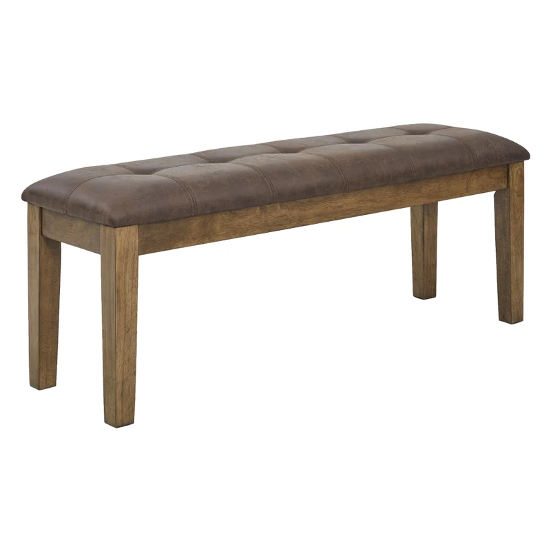Banc de salle à manger rembourré en aspect cuir brun - Urbinforte